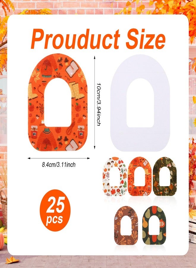 XIHIRCD 25pcs Adhesive Patches for Omnipod 5, Waterproof Sensor Pack Autumn Style Sensor Covers CGM Sensor Overpatch Sensor Stickers Tape Insulin Strap Compatible with Omnipod - Image 2